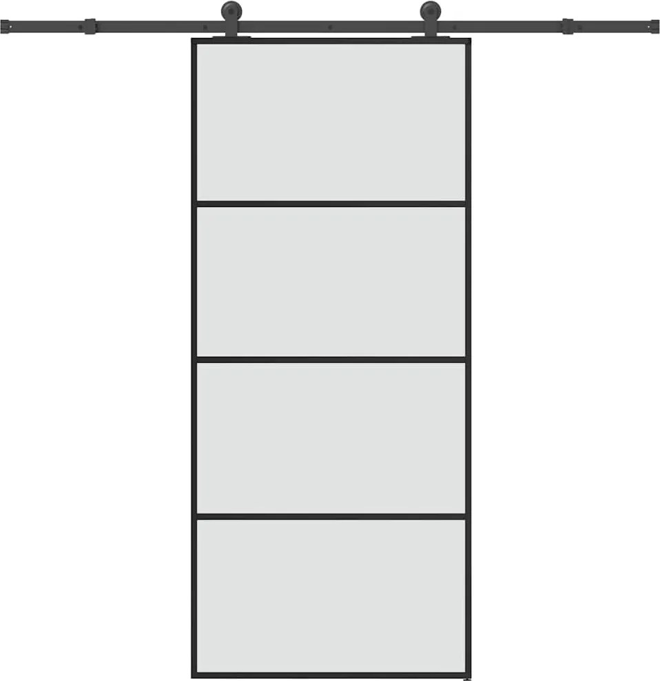 vidaXL Ușă glisantă cu set feronerie, 90x205 cm, sticlă ESG/aluminiu