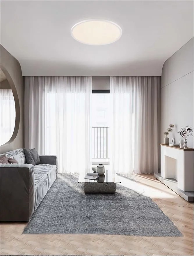 Plafoniera LED design slim ALMIRA alba D-60cm