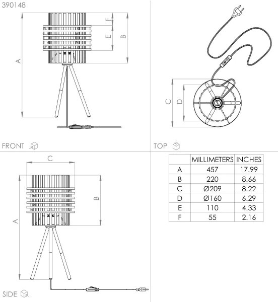 Lampadar Eglo 390148 OLTAMAR 1xE27/40W/230V crem