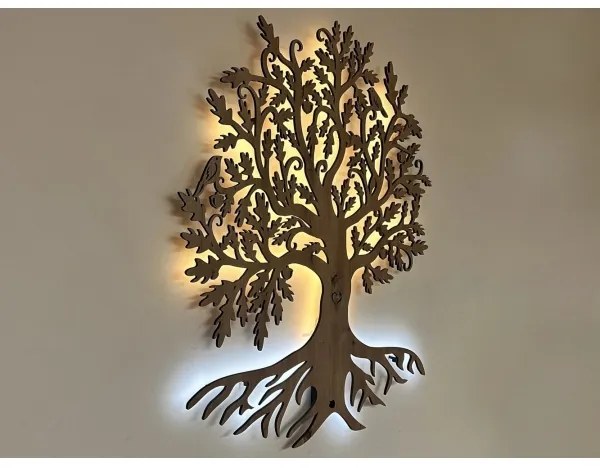 Li-Go 5742/DUB2 - Lampă de perete decorativă LED, 10W, 230V, 90x110 cm, finisaj stejar