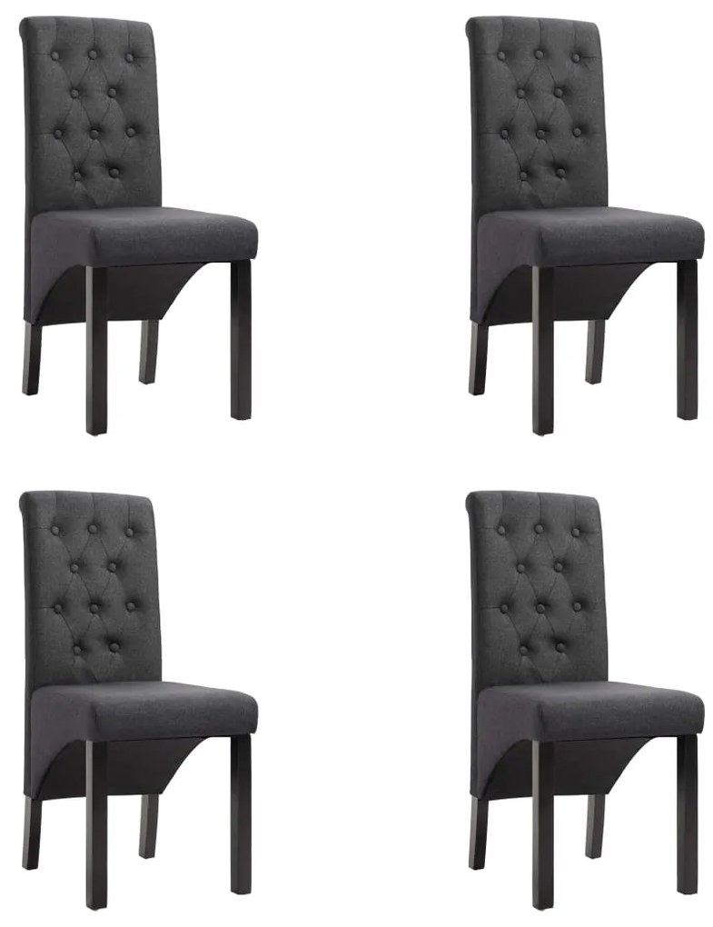 vidaXL Scaune de bucătărie pivotante, 4 buc., gri închis, textil
