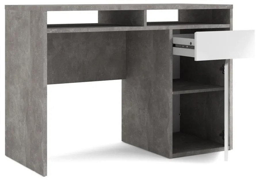 Birou Felix IV, gri / alb lucios