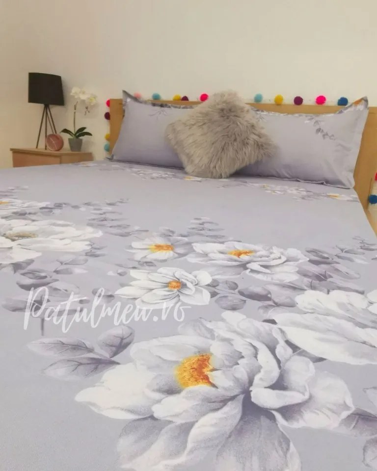 Husa de Pat cu Elastic + 2 Fete de Perna pentru Pat Dublu, Finet, HBF-66