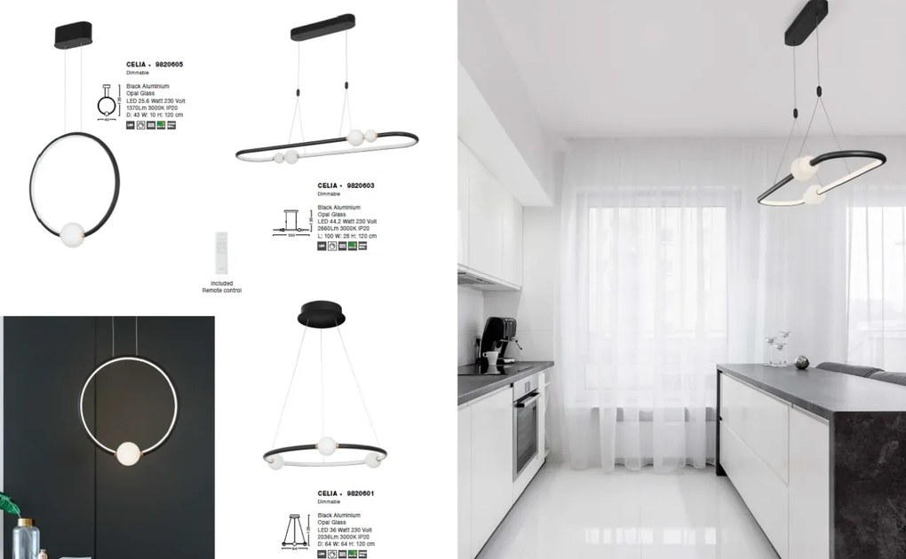 Lustra LED dimabila cu telecomanda design modern Celia auriu
