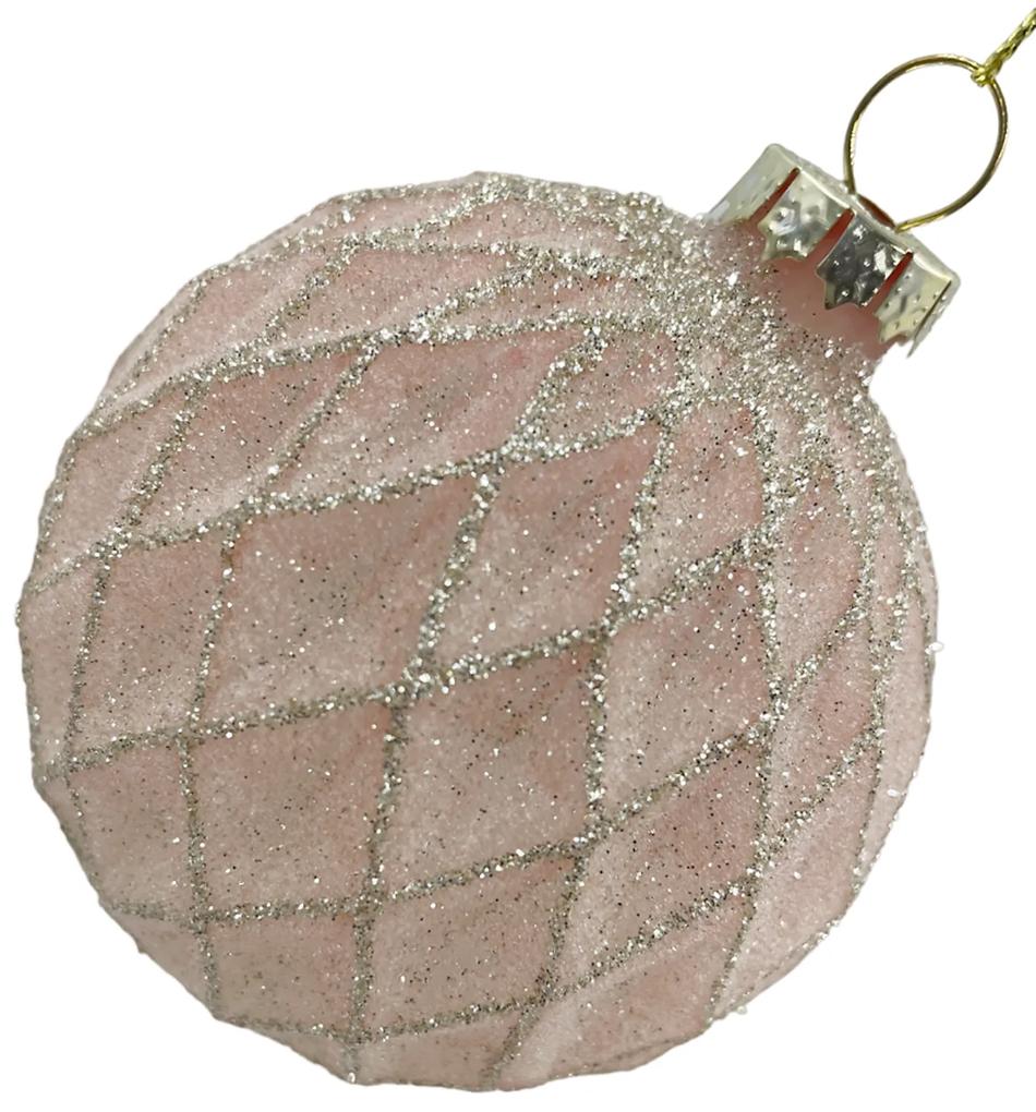 Glob din sticla Luxe Diamond 8cm, Roz