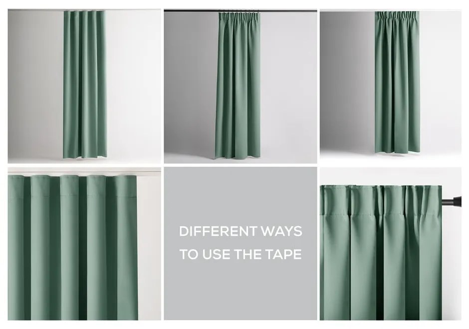 Draperie verde-deschis termoizolantă/dimout (semi-opacă) 140x245 cm Kierra – Restilo