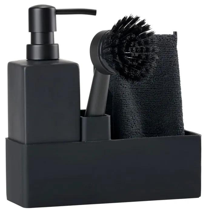 Suport ceramic negru pentru accesorii de spălat vase - Zone