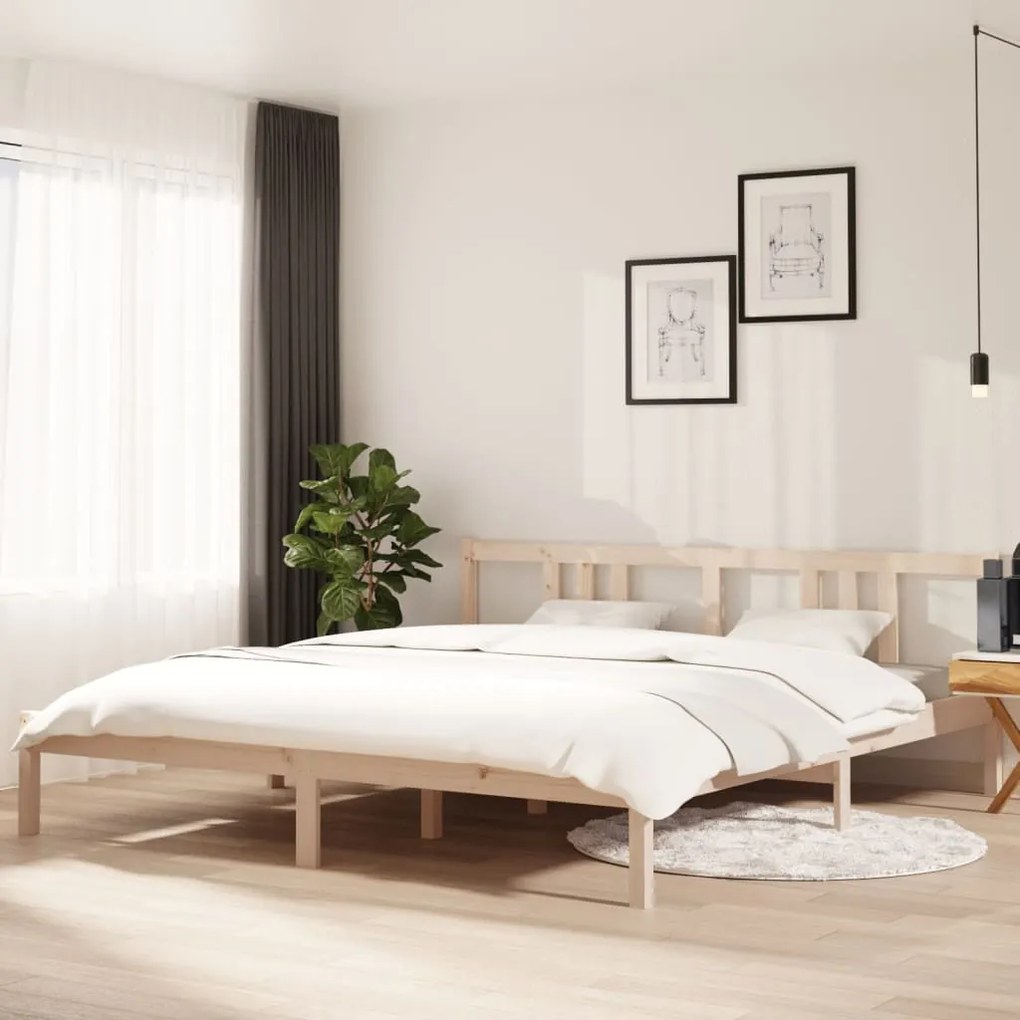 vidaXL Cadru de pat Super King, 180x200 cm, lemn masiv