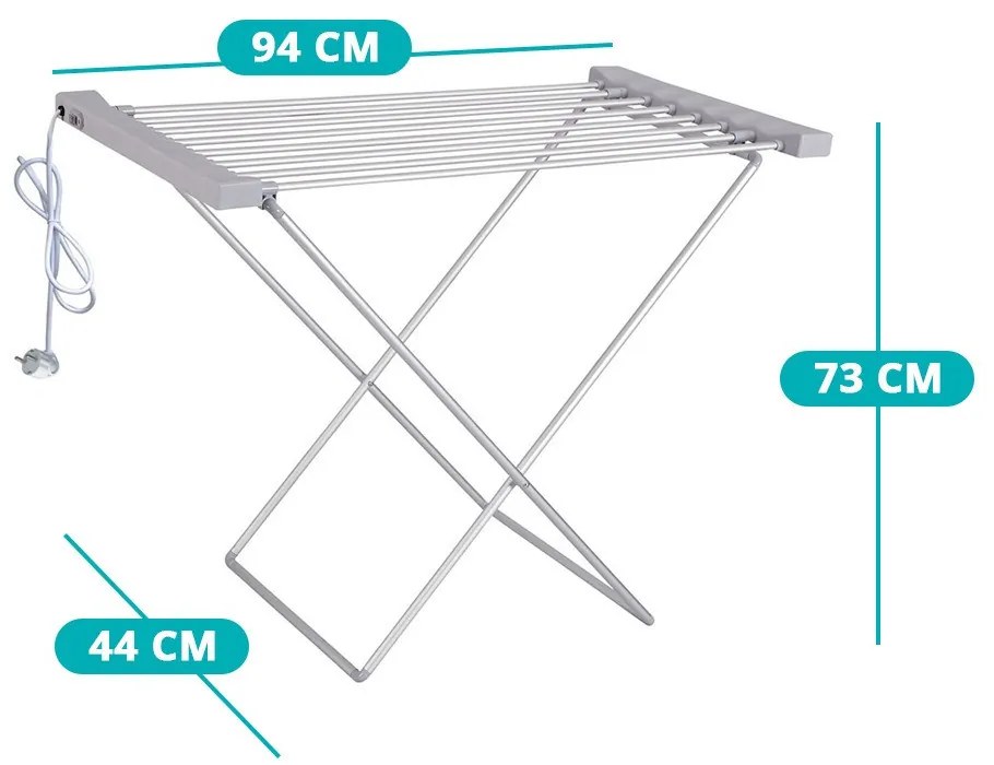 Uscator de rufe electric, 120 W, cu 8 bare de uscare