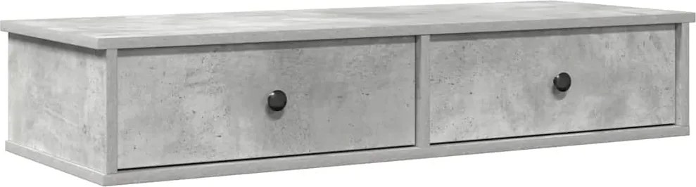 vidaXL Raft de perete cu sertare Gri beton Lemn prelucrat