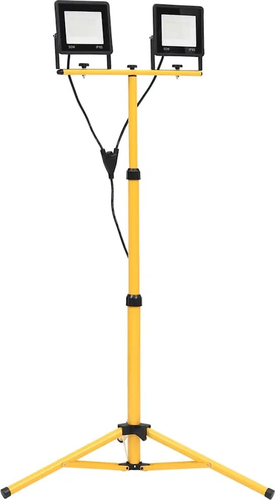 vidaXL Proiector cu LED și trepied, 2x50 W, alb rece