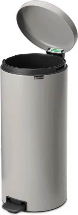 Cos de gunoi cu pedala Brabantia NewIcon 1010442, 30 l, Inchidere lenta, Baza antiderapanta, Gri deschis