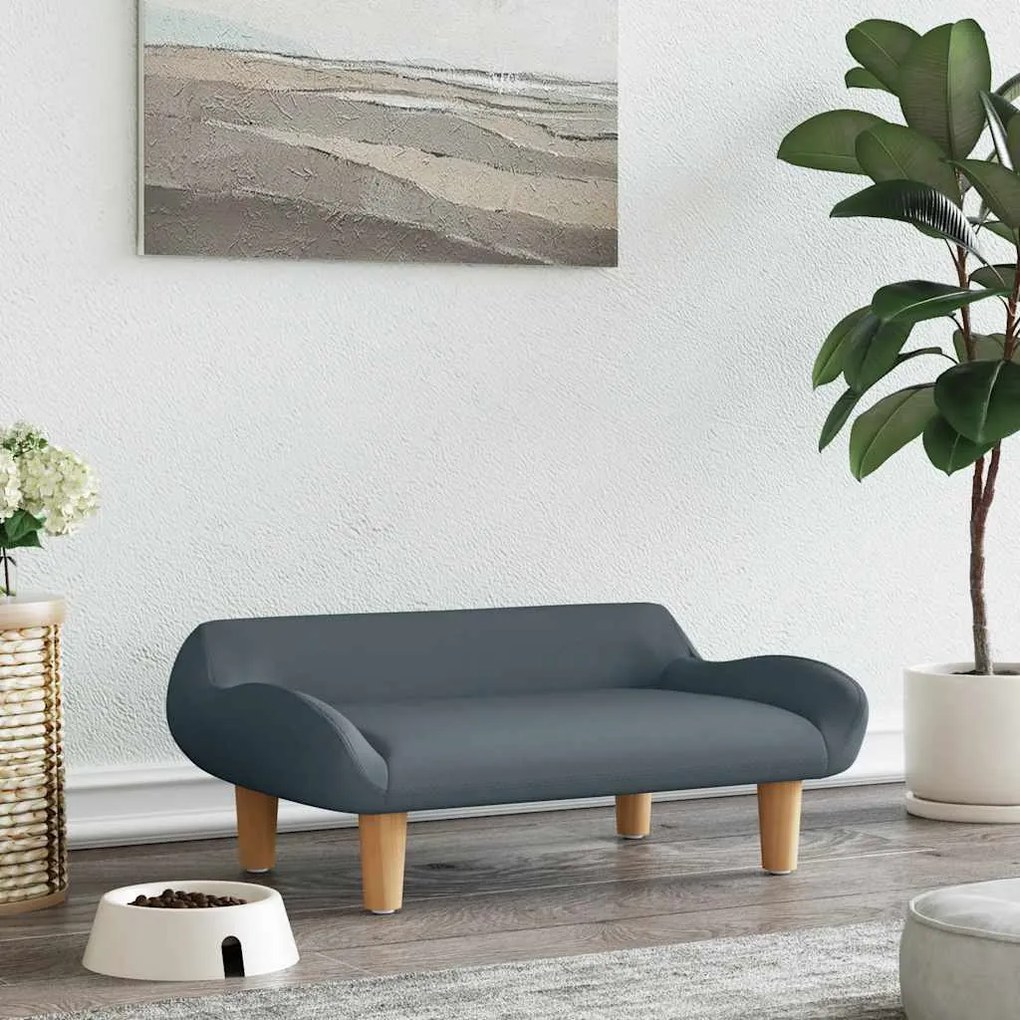 vidaXL Pat de câini, gri închis, 70x40x24 cm, material textil