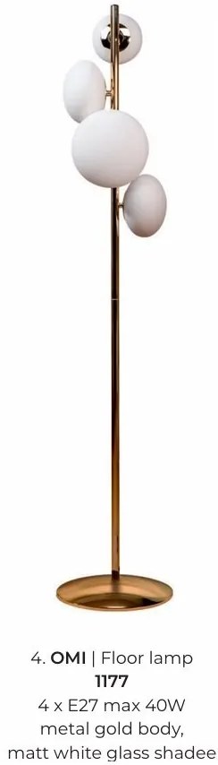 Lampadar, Lampa de podea moderna Omi auriu