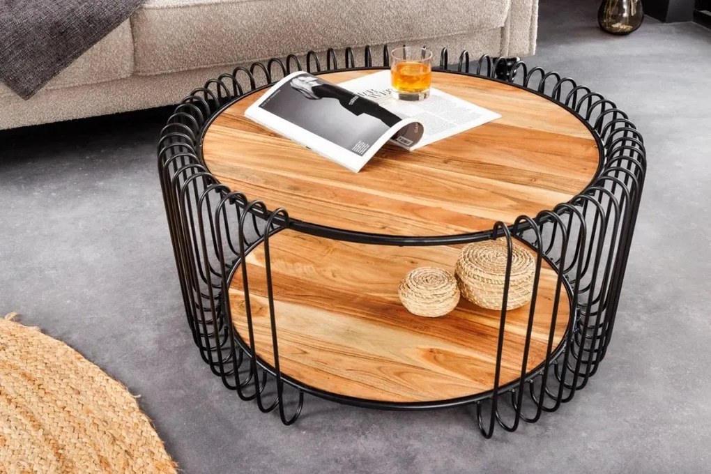 Masuta de cafea, Metal, Lemn, TRUE ELEMENTS 70cm