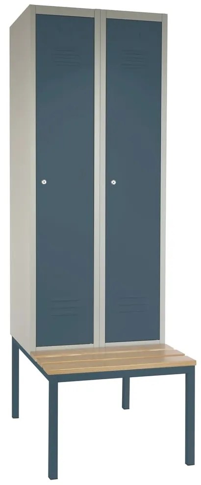 Dulap metalic cu bancheta, 60 x 85 x 185 cm, inchidere cilindrica, antracit - ral 7016