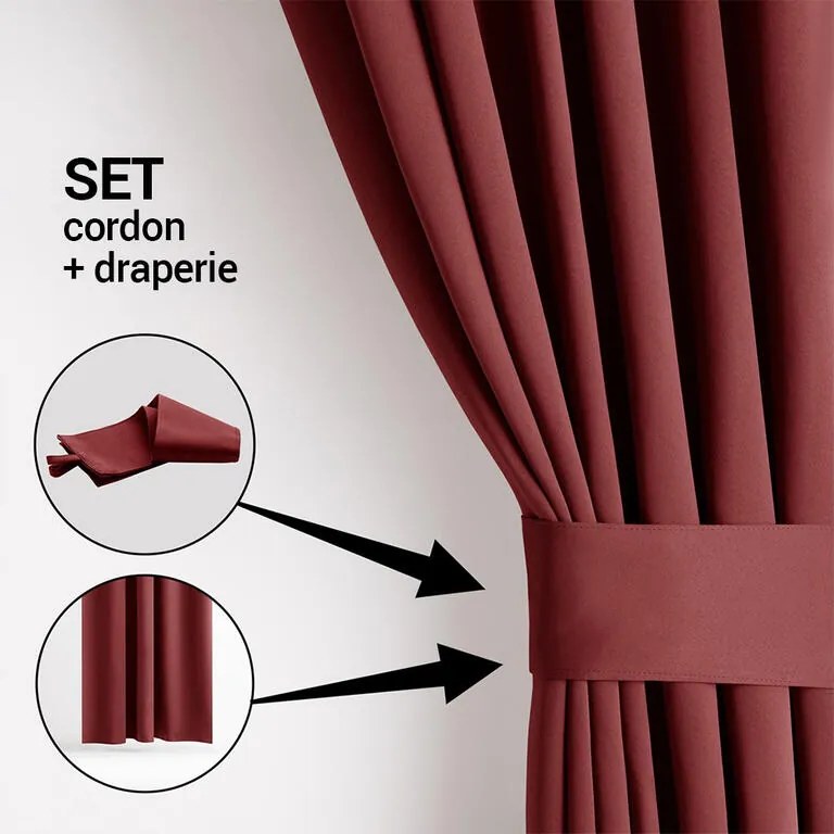 Draperie groasă blackout RESTILO vinului 140 x 245 cm set 2 buc