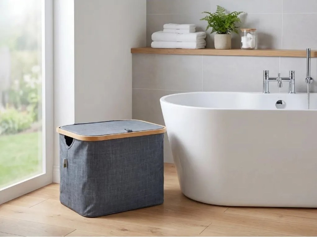 Cos de rufe NOLVIO 40 L, albastru-gri