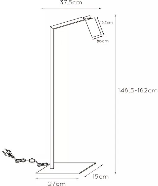 Lampadar Lucide 45799/01/30 SYBIL 1xGU10/35W/230V negru/auriu