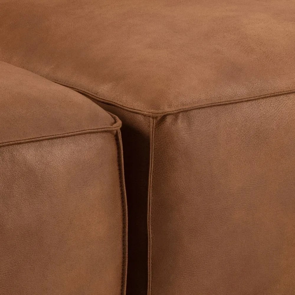 Canapea maro coniac cu tapițerie din imitație de piele 208 cm Fairfield Kentucky – Bonami Selection