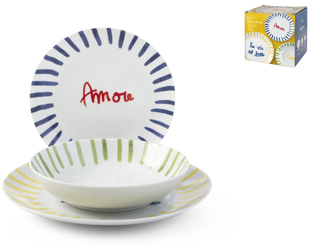 Serviciu de masa 18 piese HomeLove, H&H, portelan