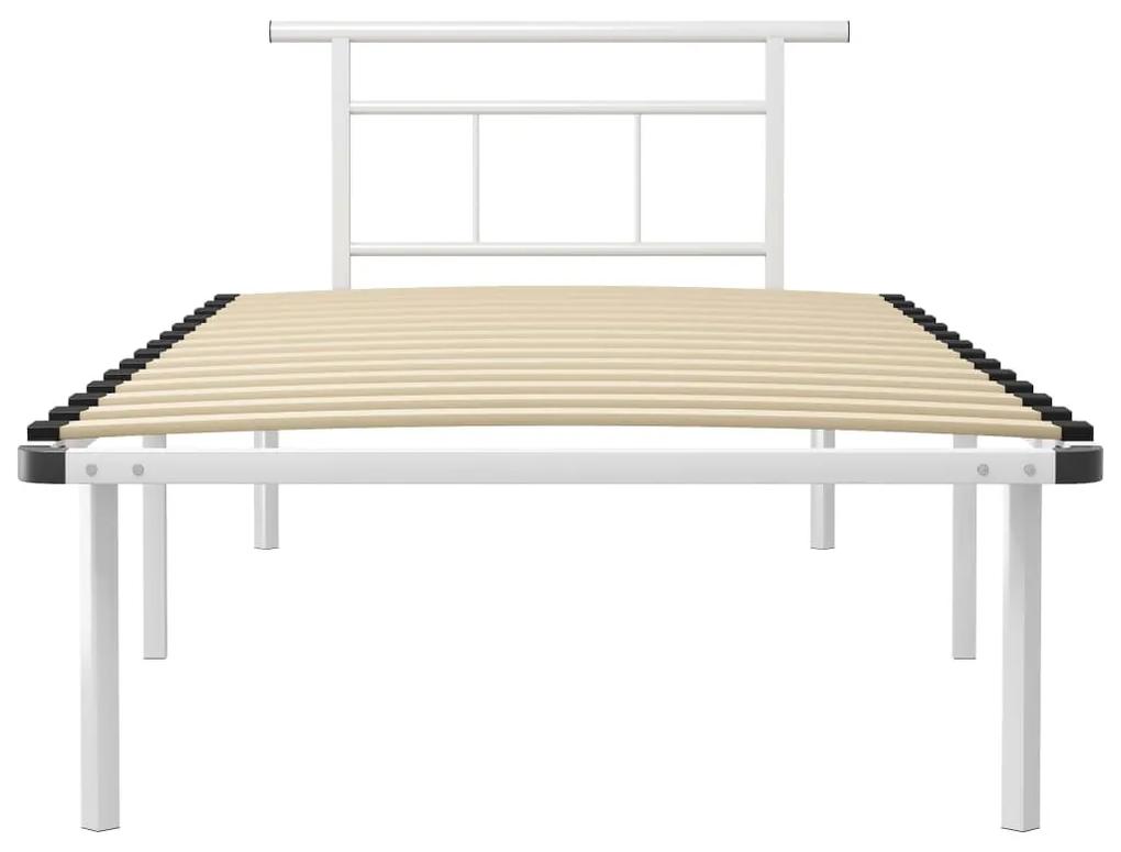 Cadru de pat, alb, 100 x 200 cm, metal Alb, 100 x 200 cm