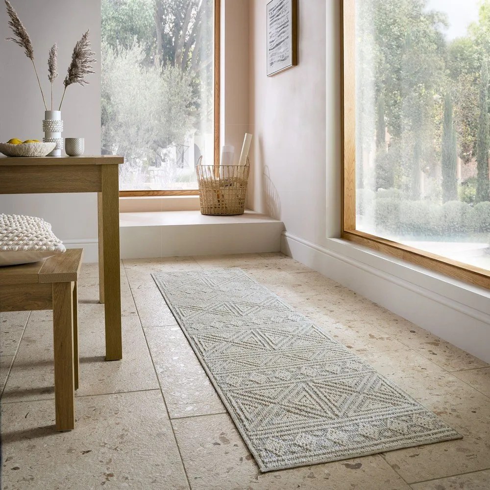 Covor tip traversă gri/bej lavabil 78x230 cm Lucia – Flair Rugs