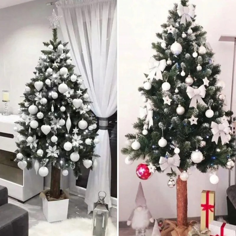 Pom uimitor acoperit de zăpadă, pin pe un trunchi de 220 cm