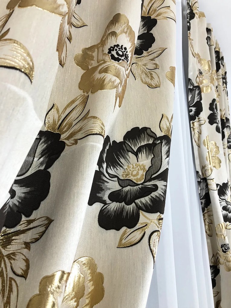 Draperie Blackout Flori negre