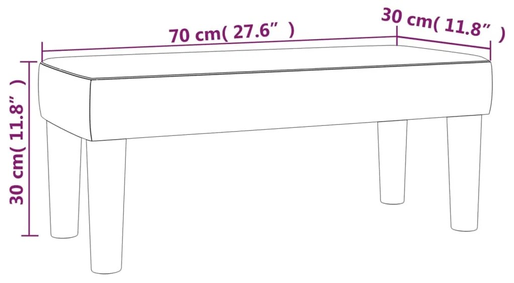 Banca, alb, 70x30x30 cm, piele ecologica Alb, 70 x 30 x 30 cm