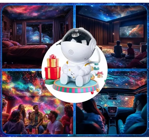 Proiector LED RGB LED/5W/5V astronaut + telecomandă