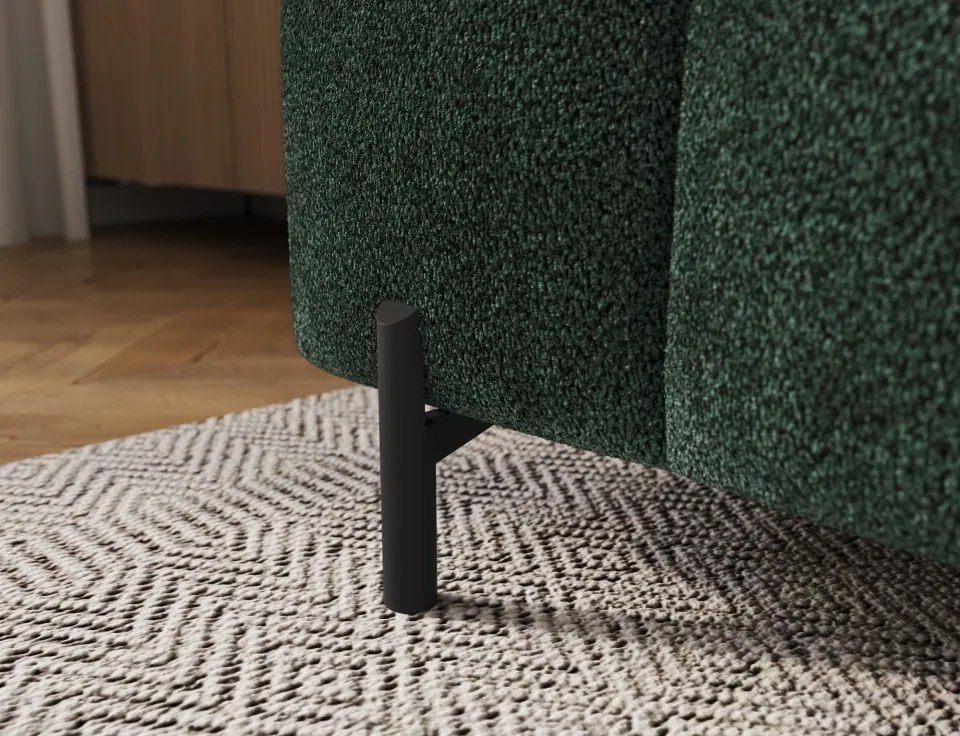 Taburet Tapitat cu Picioare Ferivo, 140x70x40 cm, dark verde velvet – Amore 35