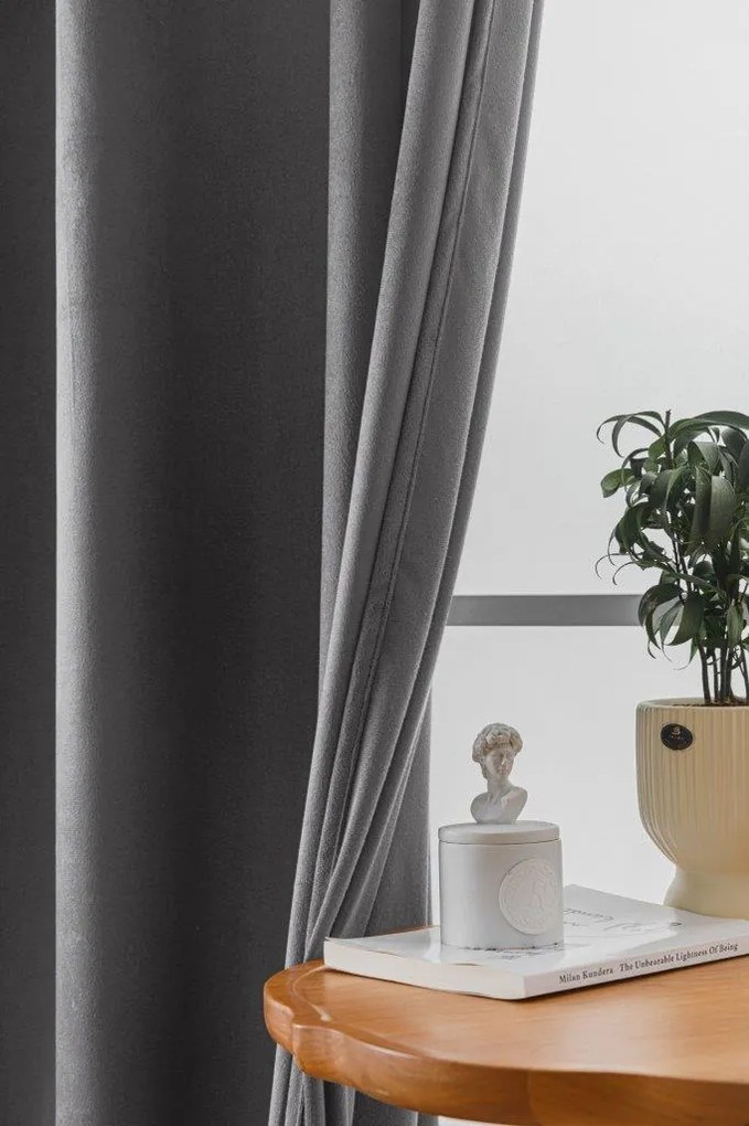 Draperie din catifea opaca Culoare gri deschis, VELVET 140x250 cm