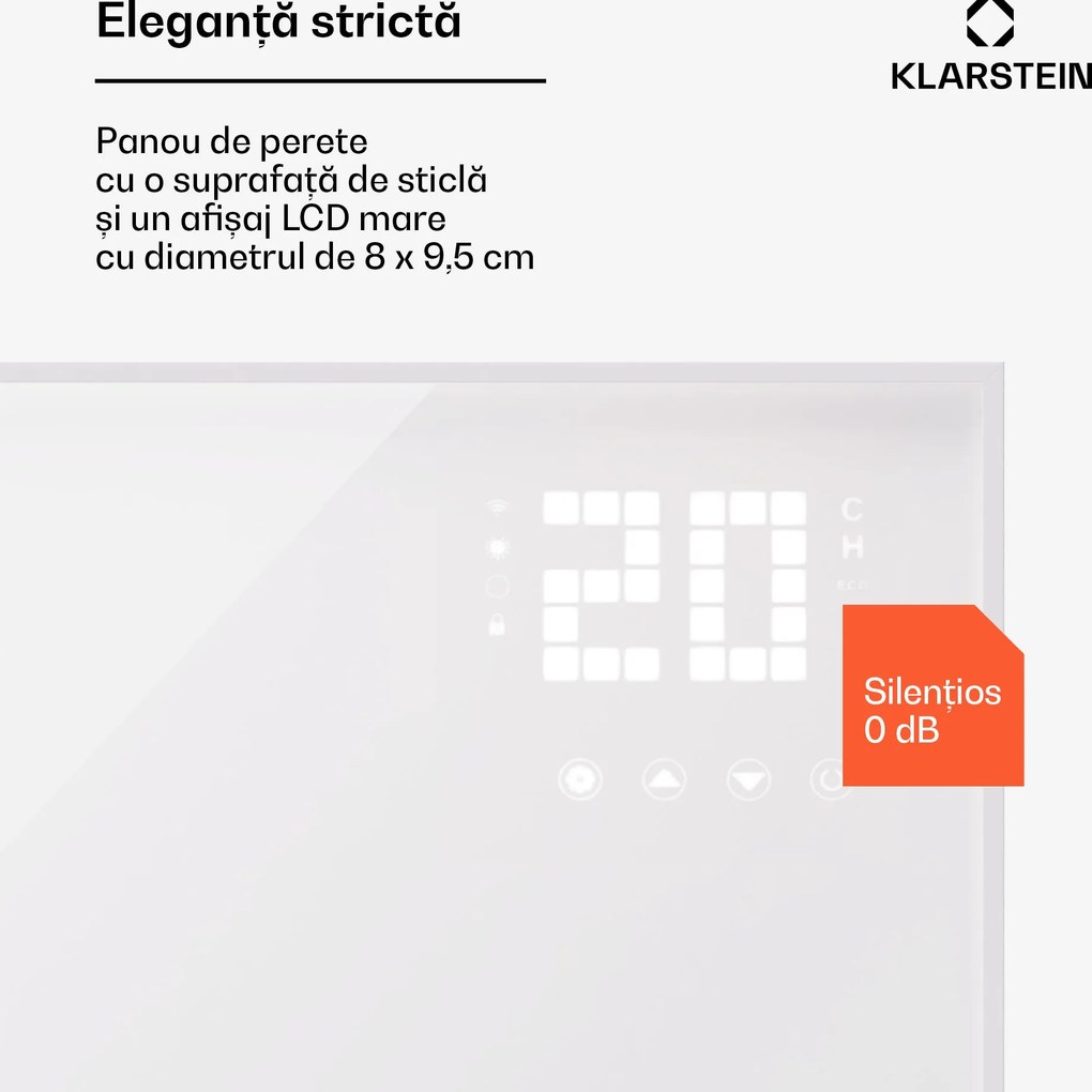 Klarstein Wonderwall Smart Bornholm, încălzitor cu infraroșu, 120 x 100 cm, 1200 W, aplicație