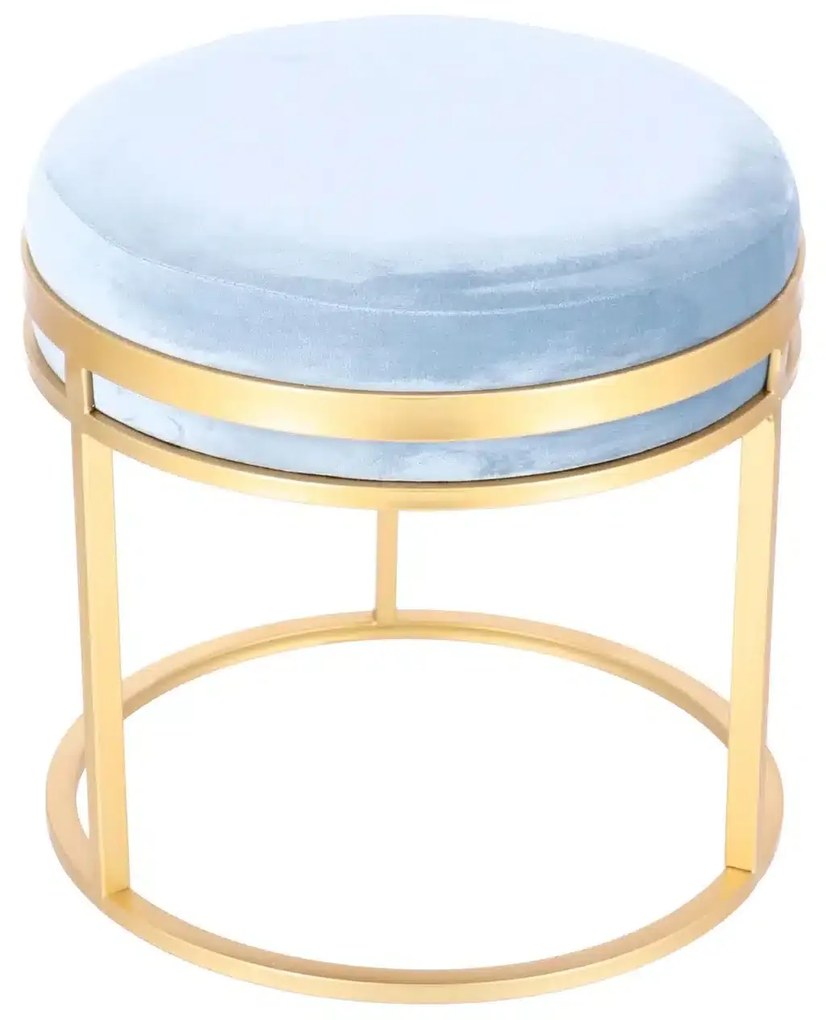 Set taburete Aqua metalice cu sezut din catifea, baza aurie, design modern 2 piese