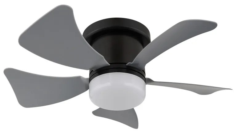 Plafoniera LED cu ventilator, 10W, 750lm, lumina calda/neutra/rece 3000-6500K, IP20, neagra, Globo