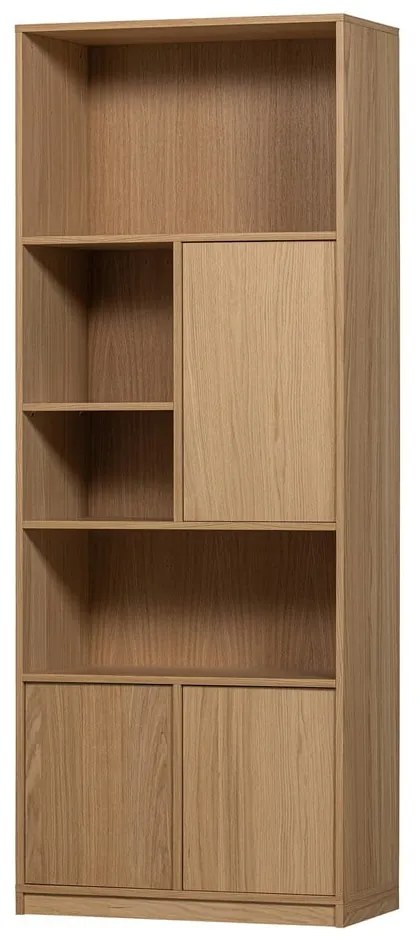 Bibliotecă modulară în culoare naturală cu aspect de lemn de stejar 264x243 cm Modulair – vtwonen