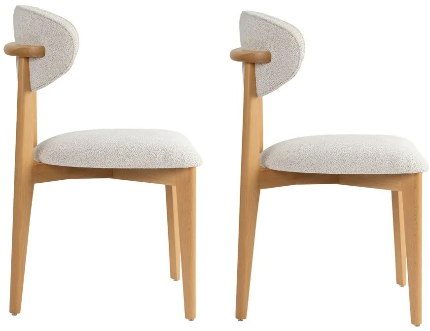 Set de scaune de sufragerie Lionte White and LightOak, 2 buc.