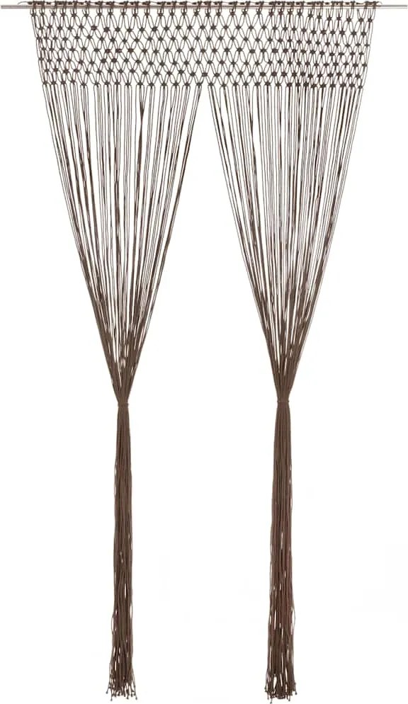 vidaXL Perdea macrame, gri taupe,140 x 240 cm, bumbac