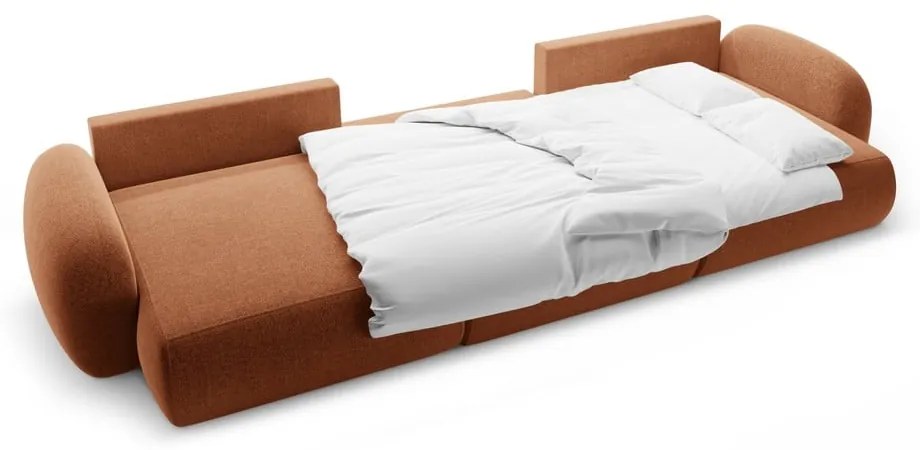 Colțar cărămiziu extensibil/cu spațiu de depozitare cu tapițerie din chenille (în formă de "U") Tonale – Cosmopolitan Design