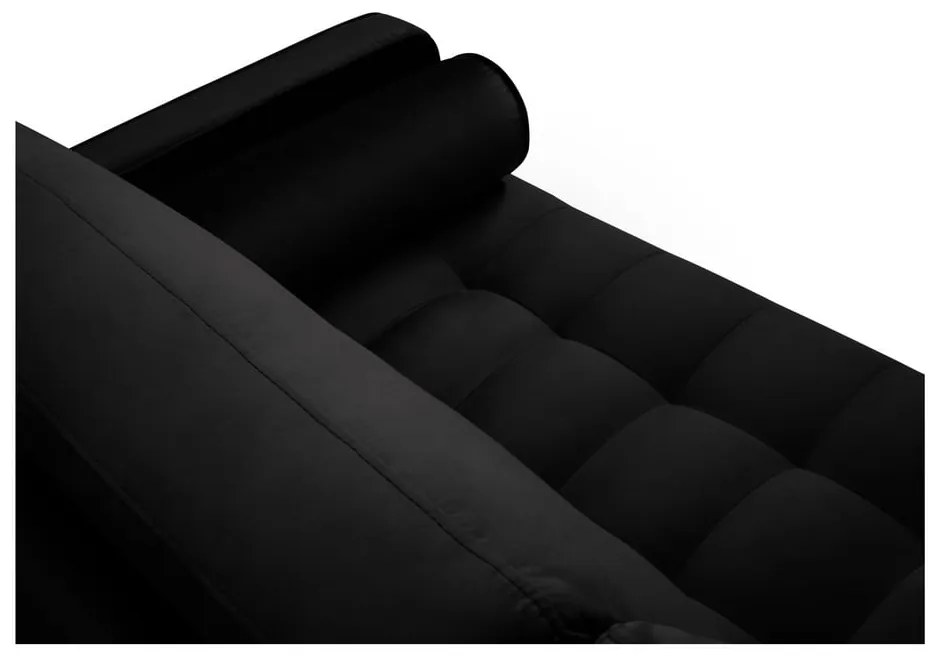 Canapea din catifea Milo Casa Santo, 219 cm, negru