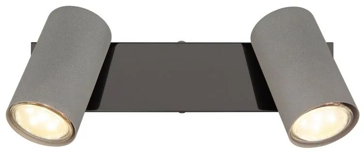 Plafoniera cu 2 spoturi directionabile metal negru gri ROBBY