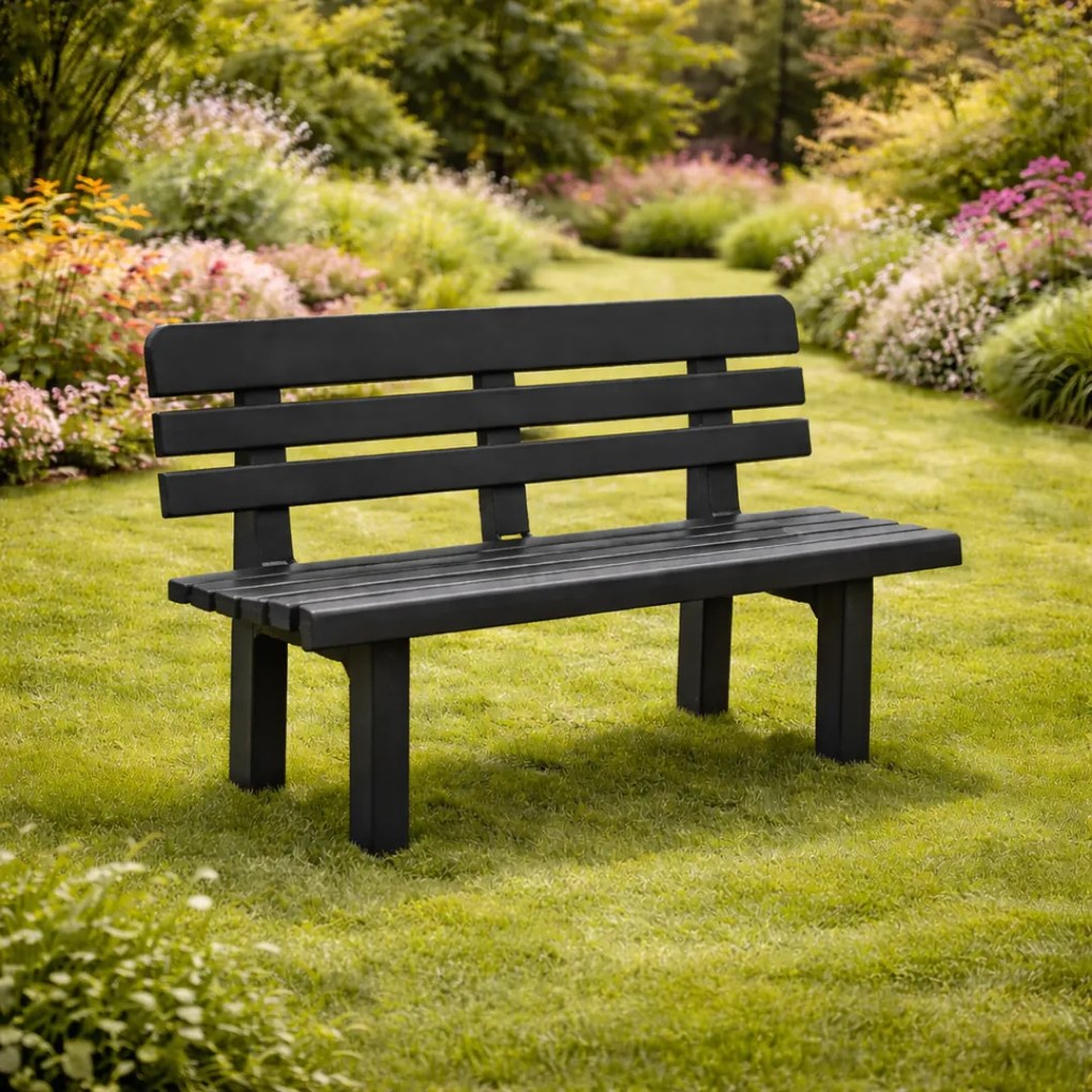 Bancă de grădină ORCHIDEA, 110x52x71cm, antracit I.P.A.E-Progarden