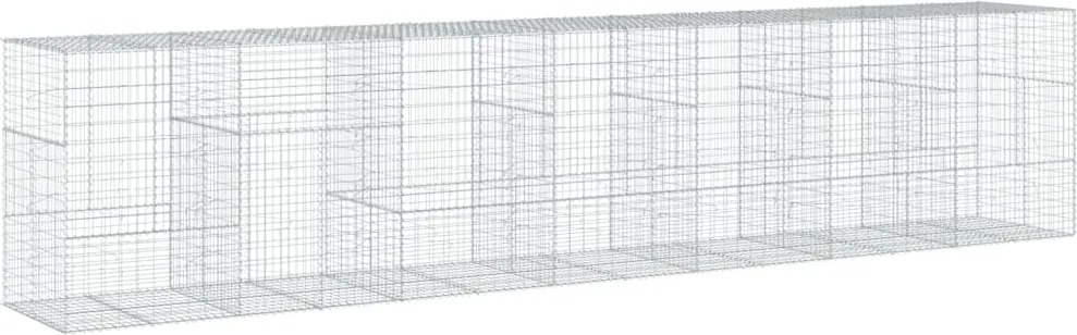 vidaXL Coș gabion cu capac, 700x100x150 cm, fier galvanizat