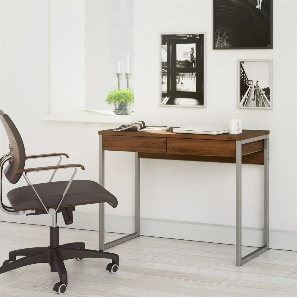 Tvilum Birou cu 2 sertare in decor de nuc, EFREM PLUS
