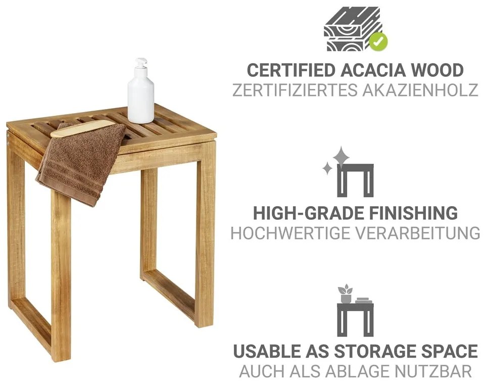 Scaun în culoare naturală din lemn de acacia Fondi – Wenko