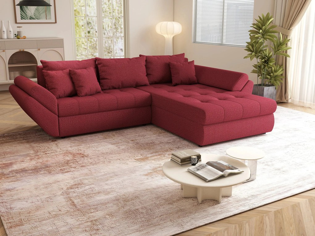 Colțar extensibil dumonde cu ladă de depozitare si sezut confortabil din spuma high-density, Loana Enjoy Winery II 270x185 cm