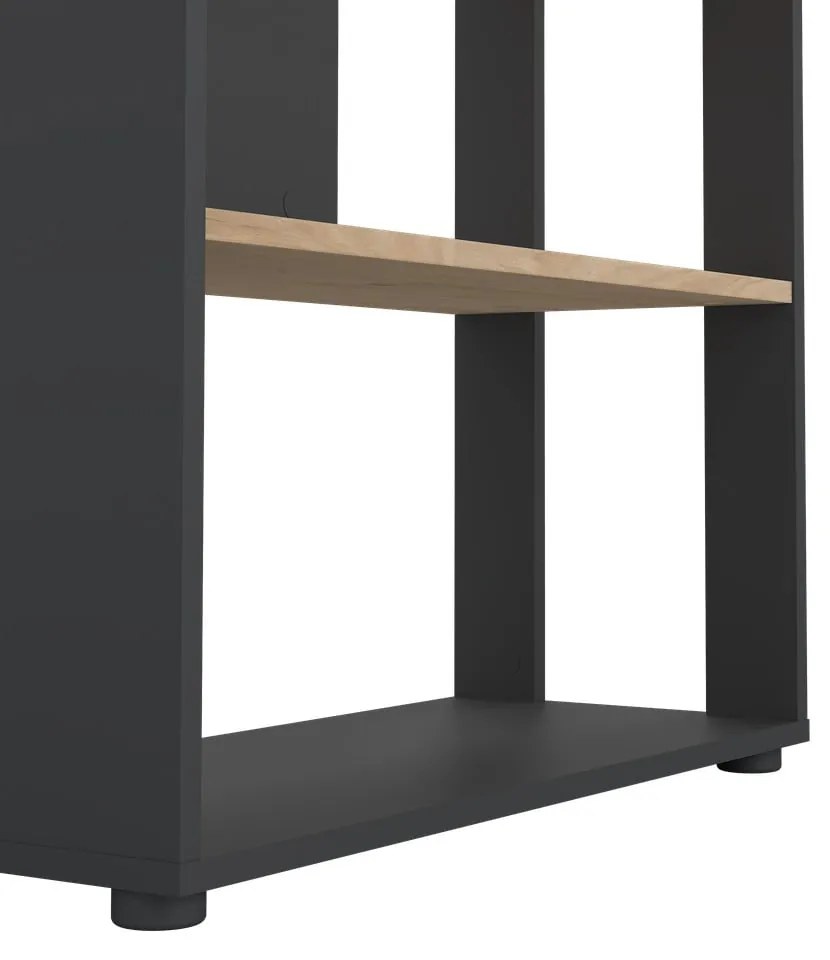 Bibliotecă gri antracit/cu aspect de lemn de stejar 80x205 cm Sign – Tvilum