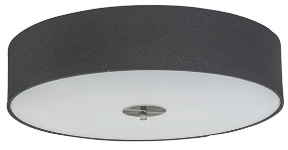 Plafoniera rustică neagră 50 cm - Drum Jute