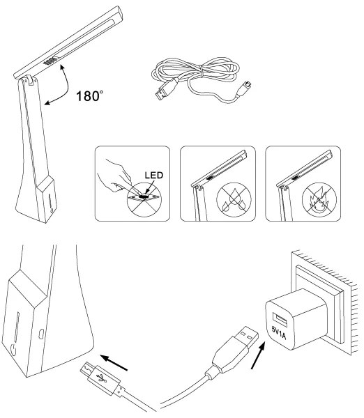 Eglo 97045 - Lampă de masă LED reglabilă LA SECA LED/1,8W/230V, negru